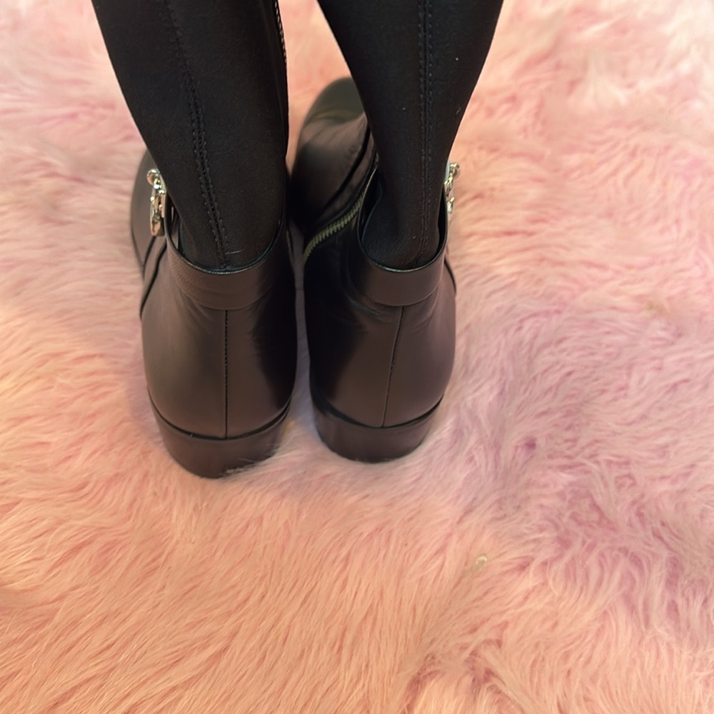 Michael Kors black leather heeled boots size 5.5 - Picture 4 of 7